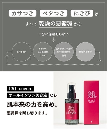『漆 -seven-』プレミアム メンズスキンケア 2点セット（高保湿オールインワン美容液 100g ＆ クレンジングジェル洗顔 150ml）